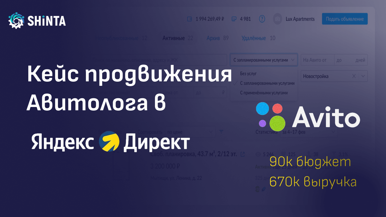 Как мы снизили цену лида для авитолога в 5 раз и сделали 670К выручки через Яндекс.Директ